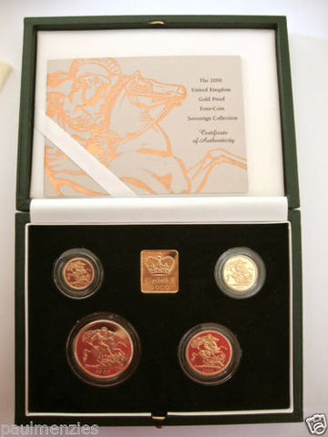 2000 GOLD PROOF FOUR COIN SET £5 £2 SOVEREIGN 1/2 HALF SOVEREIGN