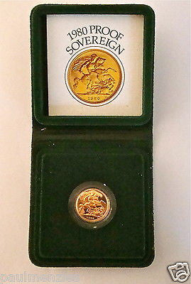 1980 QUEEN ELIZABETH II GOLD FULL PROOF SOVEREIGN