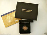 2002 ROYAL MINT GOLDEN JUBILEE SHIELD GOLD PROOF FULL SOVEREIGN COIN BOX COA