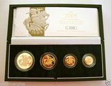 2005 NEW DESIGN GOLD PROOF FOUR COIN SET £5 £2 SOVEREIGN 1/2 HALF SOVEREIGN