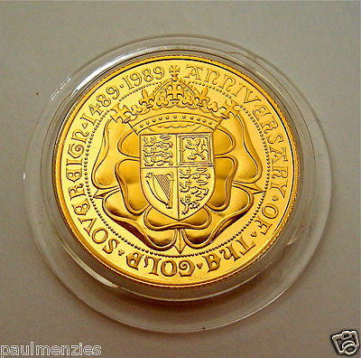 1989 ROYAL MINT ST GEORGE SOLID 22K GOLD PROOF HALF SOVEREIGN COIN NO BOX OR COA