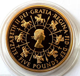 1993 CORONATION 40th ANNIVERSARY GOLD PROOF £5 FIVE POUND CROWN BOX & COA FDC