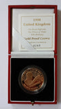 1998 PRINCE CHARLES 50th BIRTHDAY GOLD PROOF £5 FIVE POUND CROWN BOX & COA FDC
