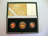 2004 GOLD PROOF THREE COIN SET COLLECTION £2 SOVEREIGN 1/2 HALF SOVEREIGN