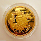 2005 ROYAL MINT ST GEORGE SOLID 22K GOLD PROOF HALF SOVEREIGN COIN BOX COA