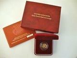2005 ROYAL MINT ST GEORGE SOLID 22K GOLD PROOF HALF SOVEREIGN COIN BOX COA