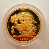 1994 ROYAL MINT ST GEORGE SOLID 22K GOLD PROOF HALF SOVEREIGN COIN BOX COA