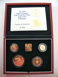 1994 GOLD PROOF FOUR COIN SET £5 £2 BANK OF ENGLAND, SOVEREIGN, HALF SOVEREIGN