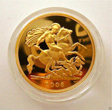 2006 ROYAL MINT ST GEORGE SOLID 22K GOLD PROOF HALF SOVEREIGN COIN BOX COA